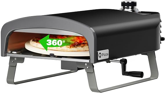 Portable Propane Pizza Oven with Manual Rotating Stone, PS104