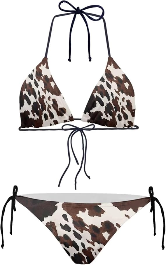 YEXIATODO Womens Triangle Bikini Sets High Cut Tie Side 2 Piece