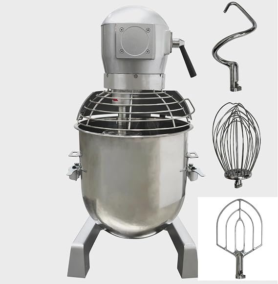 30L 30QT Commercial Food Mixer 3 Speeds Adjustable Dough Mixer With 3 Mixing Tools Dough Blender Machine 110V 1250W(with a Protective Cover)