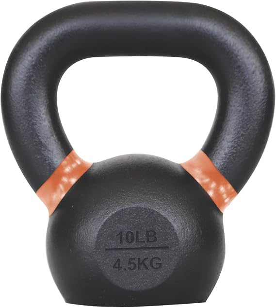 Champion Sports Rhino Fitness Iron Kettlebells - Full Body Powder Coated - Textured for Improved Grip - Color Coded Handles