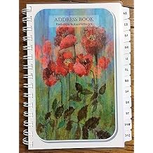 LARGE PRINT Address Book with A-Z Tabs Birthday Anniversary Calendar Family Record Keeper Poppies Personalized Gifts