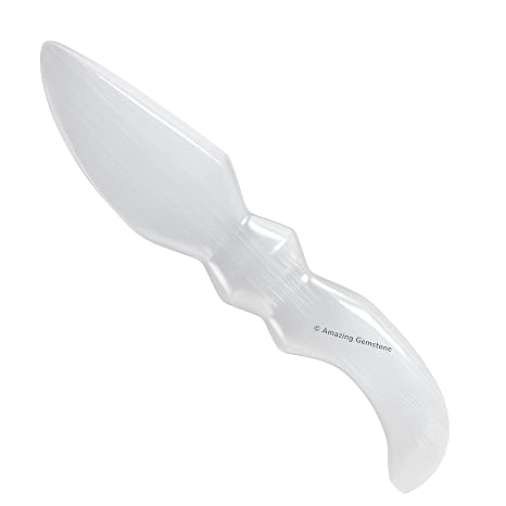 Amazing Gemstone Selenite Crystal Knife - 7 to 8 Inches Handcrafted Crystal Sword for Spiritual Healing and Meditation,Ideal for Energy Cleansing and Reiki,Natural Selenite Crystal Sword Decor Piece