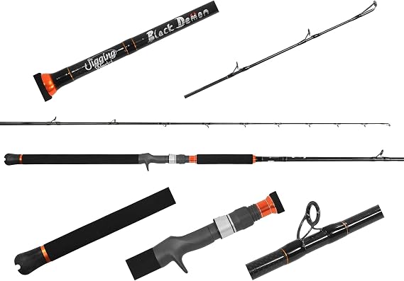 Jigging World Black Demon Rods, 1-Piece Casting Rods, 36T Carbon Fiber