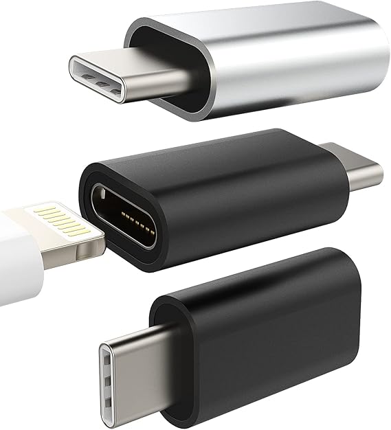 3 Pack USB C Male to Lightning Female Adapter, Compatible with iPhone 12, 11 Pro Max, iPad Air, Samsung Galaxy Note S20, S21 - DURABLE & CONVENIENT