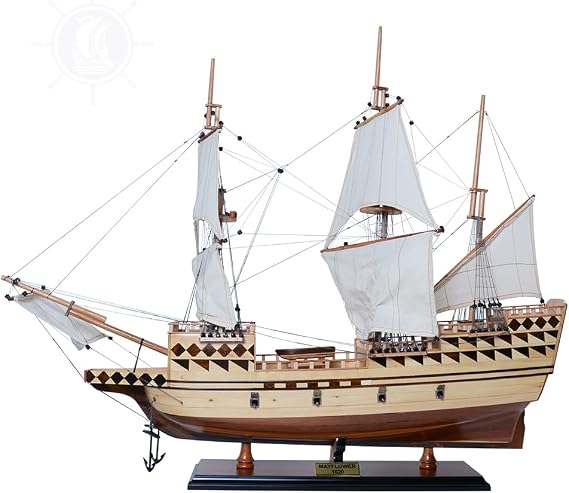 Old Modern Handicrafts Fully Assemble May Flower Ship Model - Museum Quality Fully Assembled Model Ship - 31.0L x 8.5W x 25.0H Inches