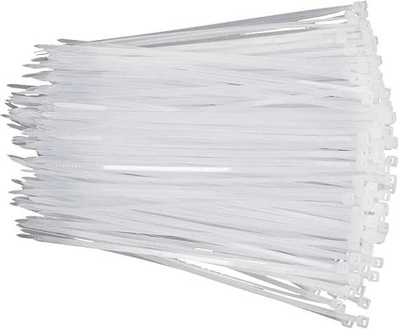 8 Inch Zip Ties White 2000 Pack Bulk, 40 lb Tensile Strength Nylon Cable Ties, UV Resistant Self-Locking Wire Ties for Cable Management, Garden, Garage, Home and Indoor Outdoor Use