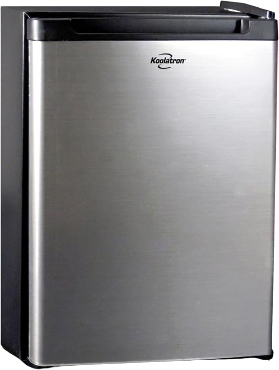 Koolatron 12V  110V Refrigerator - Mini Fridge for Trucks Cool Storage for Kitchen Bedroom Office Travel Camping Dorms Compact Free Standing Neveras Pequenpara Apartment 1.76 cu.ft - Black