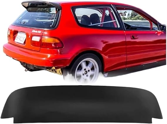 Compatible for Honda Civic EG EH 92-95 Hatchback Duckbill Style Window Roof Spoiler Wing(FRP Matte Black)