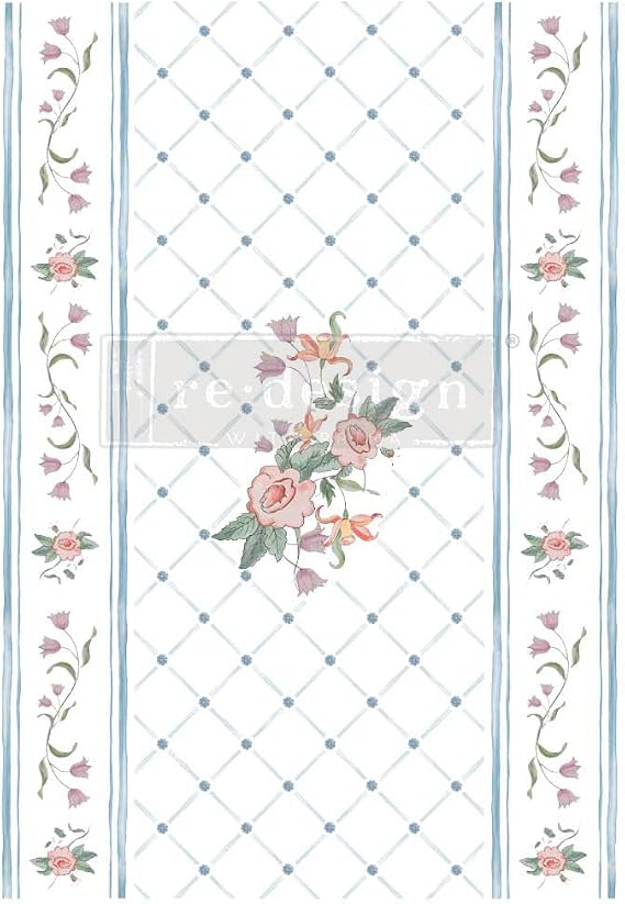 Redesign with Prima Decor Transfers Annie Sloan - Swedish Posy - Total Sheet Size 24"x35", Cut into 3 Sheets 655350667764 Decor Transfer Rub on Transfers for Furniture Vintage
