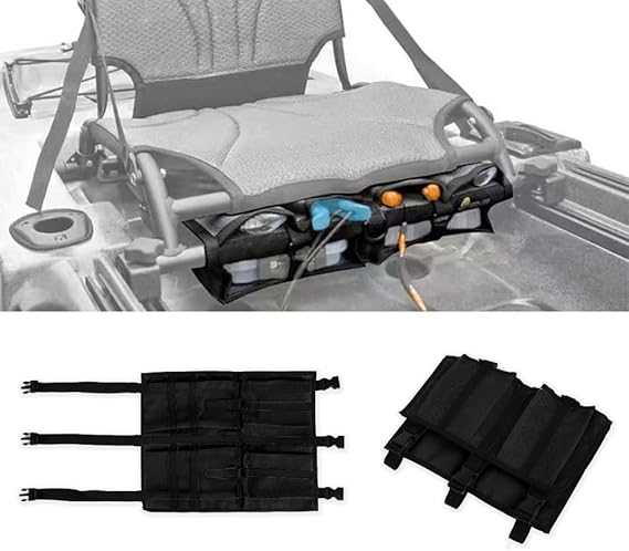 MORXPLOR Kayak Canoe Mesh Storage Bag for Seat,Kayak Gear Accessories,Kayak Canoe Seat Storage Compartments,Storage Bag Under Kayak Seat-Attach to Seat