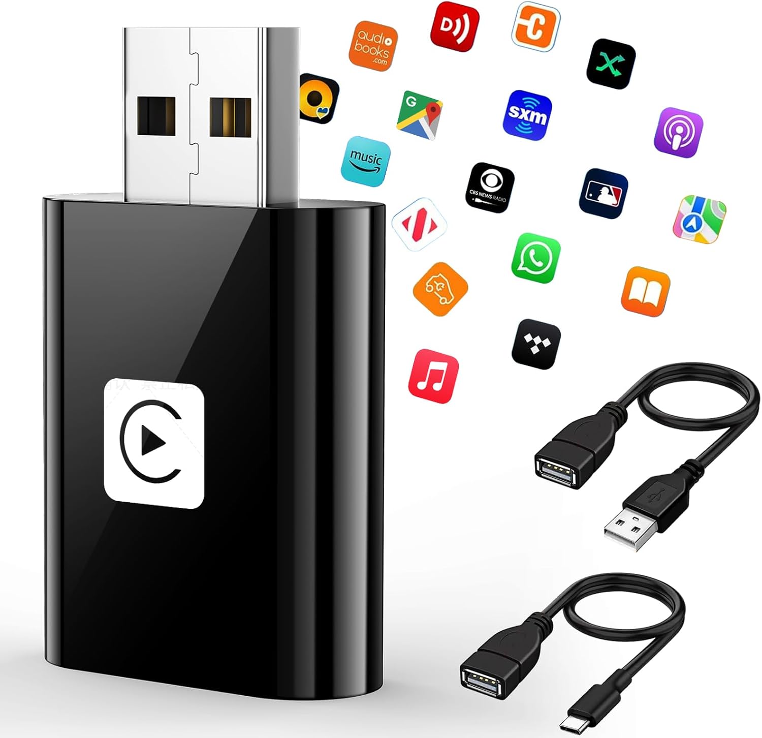 Mini Wireless Carplay Adapter for iPhone, 2025 Stable Universal Wireless carplay Adapter, Fast Convert Factory Wired to Wireless CarPlay Dongle Cars for Apple for iOS