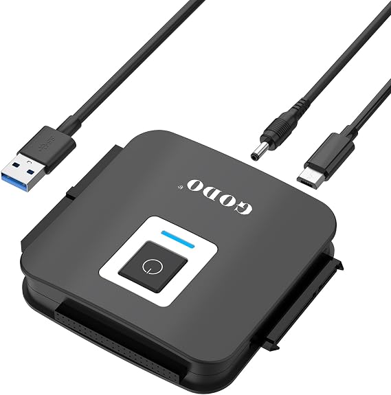 GODO SATA/IDE to USB 3.0 Adapter,IDE Hard Drive Adapter Kit, Cable Converter for 2.5/3.5 inch and SATA HDD/SSD,5.25 CD-ROM/DVD-ROM,Include 12V/2A Power