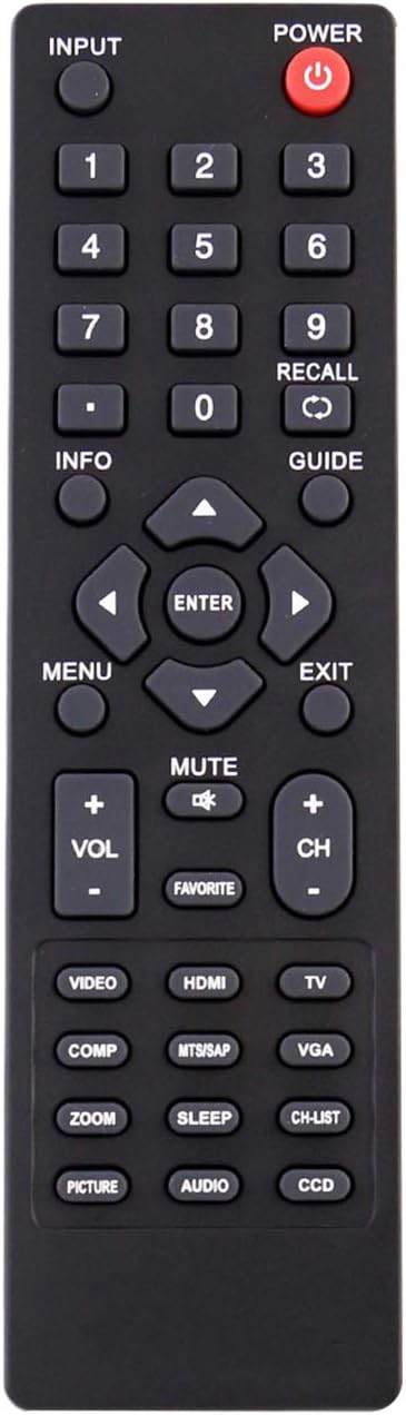 DX-RC02A-12 Replacement Remote fit for Dynex TV DX-32L100A13 DX-15E220A12
