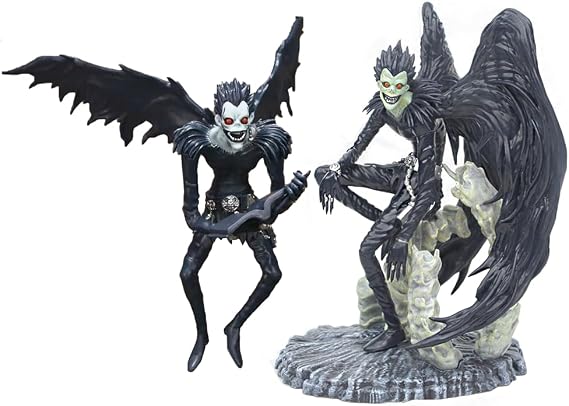 2PCS Anime Death Note Ryuuku Action Figure Sitting Position Model PVC Cartoon Characters Collectible Statue Office Home Decoration Ornaments