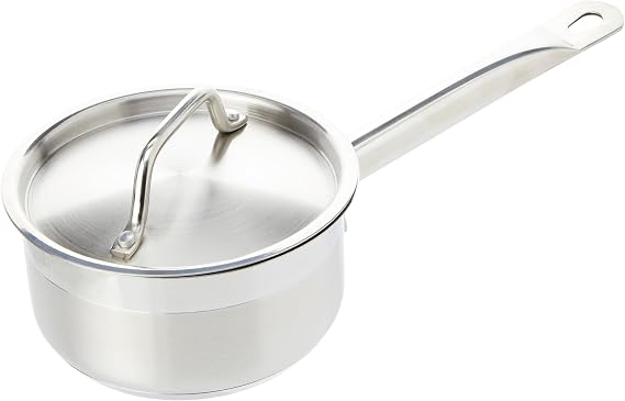 Commichef XSL-14 Plus Superior Blend Stainless Steel Saucepan & Lid, Strong Corrosion Resistance, 14cm Diameter, 1.1L , Silver 
