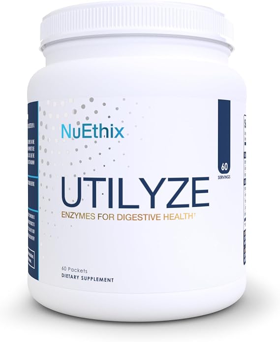 NuEthix Formulations Utilyze Enzymes for Digestive Wellness, Dietary Supplement for Nutrient Absorption, 60 Travel Packets