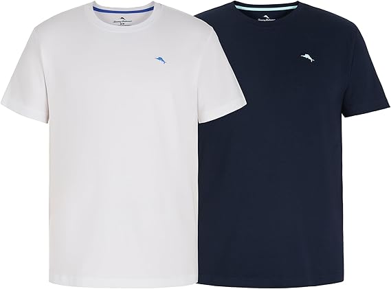Tommy Bahama Mens 2 Pack Crewneck T Shirts Short Sleeve Stretch Jersey Top | Everyday T-Shirt for Sleep & Lounge, Lightweight & Comfortable Casual Shirt for Men, Perfect for Layering