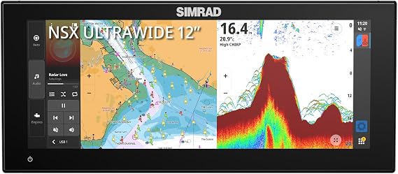 Simrad NSX Ultrawide 12" and 15" Smart Chartplotter and Fish Finder w/Active Imaging 3-in-1 Transducer and C-MAP Discover X Chart