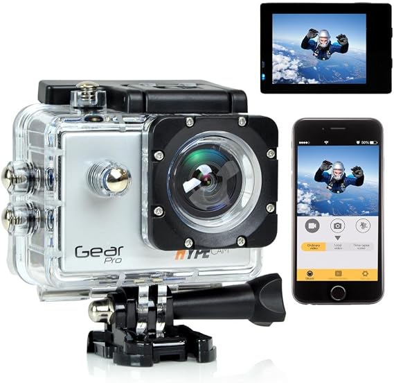Pyle Gear Pro Sports Action 4K Hype Cam - Ultra HD Wi-Fi Action Camera, Silver (GDV485SL)