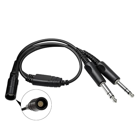 for Bose A20 A30 Headset Lemo 6Pin GA Dual Plugs Pilot Headphones Adapter