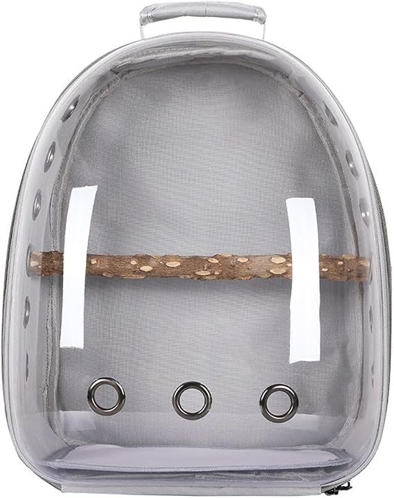 Bird Carrier Backpack, Bird Travel Carrier with Standing Perch, Lightweight Breathable Parrot Cage for Small Birds, Green Cheek, Cockatiel, Parrot