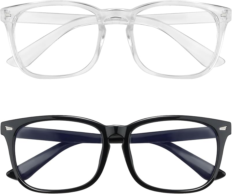 Blue Light Blocking Glasses, 2 Pack Blue Light Glasses Men, Blue Light Glasses Women Eyeglasses Bluelight Eyestrain