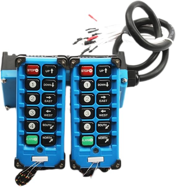 2 transmitters + 1 Receiver Industrial Remote Controller switches 8 Channels Keys Direction Button Hoist Crane F21-E2B-8 12V24V(AC 380V)