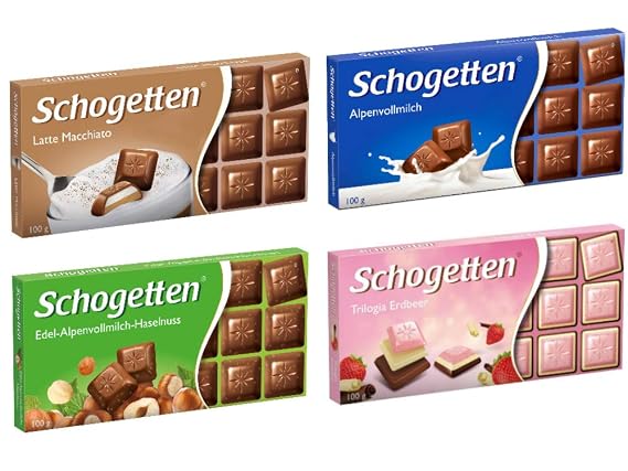 Schogetten German Chocolate Variety Pack of 4 Bars (Variation #5)