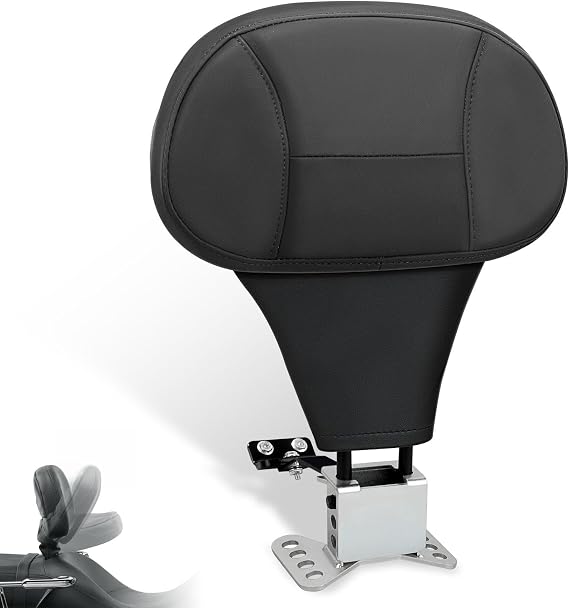 FOVPLUE Detachable Plug-in Driver Backrest Pad w/Mounting Kit for Harley | Adjustable Rider Backrest for 2009-2025 Touring CVO Street Glide Road Glide Tri Glide FLHTK/L Electra Glide Road King,Style 3