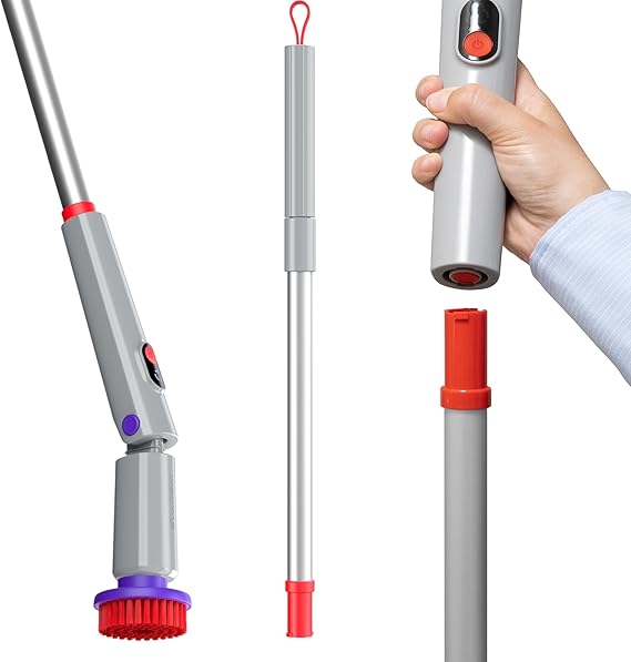 Synoshi PRO Electric Spin Scrubber Extension Handle | Electric Bathroom Scrubber for Cleaning Extension Handle. Extends up to 29.5 In