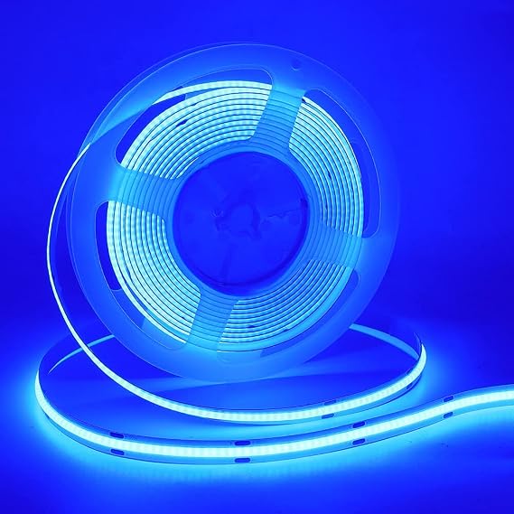 Flexible COB LED Strip Lights, 1m/3.3ft Bendable COB Without Dot LED Rope Lights DC 5V 320 LEDs/m Blue Non-Waterproof USB Tape Lights for Home, Stage, Kitchen, Cabinet Lighting Decoration