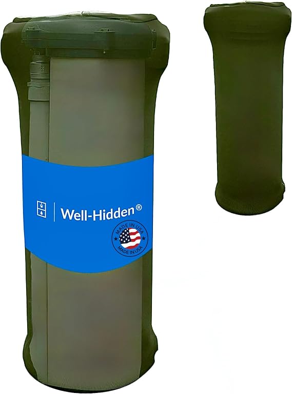Well-Hidden Well Pump Cover for Yard Decorative Well Cover for Water Wells: Hide & Protect Your Well Head Pipe and Improve Curb Appeal (Green Textile: One Size Fits Most)