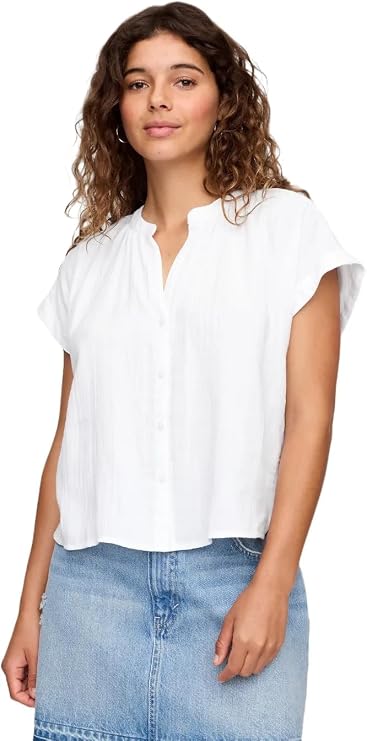 Gap Women's Short Sleeve Textured Woven Top