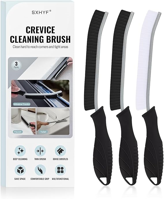 SXhyf Crevice Cleaning Brush - Grout Scrub Brush, House Cleaning Supplies, Gap Cleaning Tools, Home Essentials, Gifts for Women Men, Hard Bristle Crevice Cleaner Brush for Household Use, Bathroom