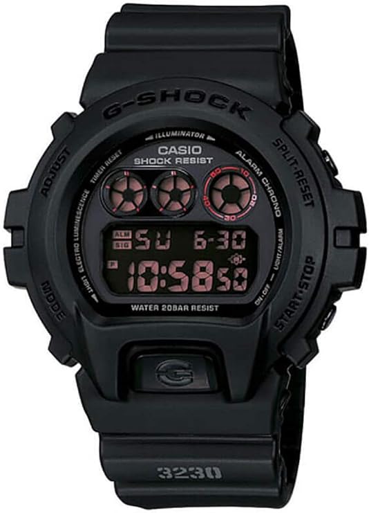 Casio G-Shock DW6900MS-1 Wristwatch Matte Black Red Eye