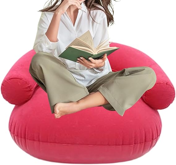 Inflatable Chair Flocked Folding Portable Seat