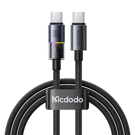 Mcdodo CA-8200 Type-c To Type-c 100W 7 Color LED Light Charging Data Cable