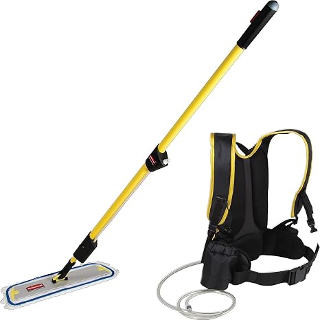 Rubbermaid Commercial Q979 Flow Finishing System, 56" Handle, 18" Mop Head, Yellow