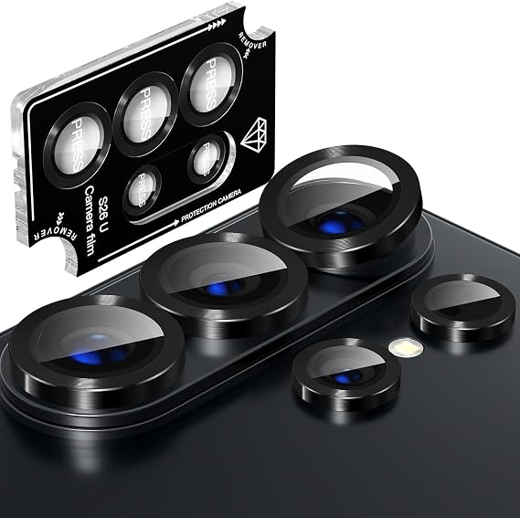 Rongep Samsung Galaxy S26 Ultra için Kolay Kurulum Aparatlı Kamera Lens Koruyucu 9H Temperli Cam HD Görüntü Darbelere Karşı S26 Ultra Koruyucu Alüminyum Alaşım Çerçeve S26 Ultra Kamera Koruma (Siyah)