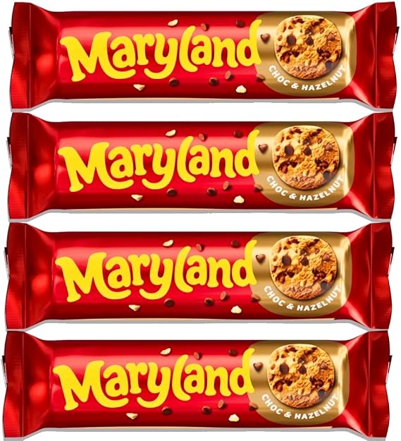 Chocolate Chip Cookie Bundle Pack - Maryland Chocolate Chip & Hazelnut 200g x Pack of 4
