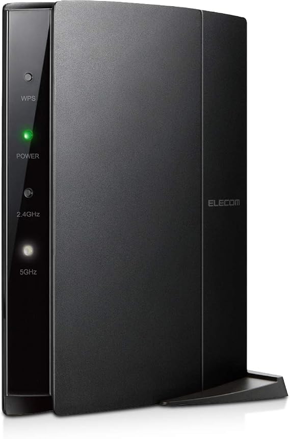 Elecom WRC-1167GHBK2-S WiFi Wireless LAN Router, Parent Unit, 11ac/n/a/g/b, 867+300Mbps, Wired Giga, 15 Recommended Connection, Dual Core CPU, Beamforming Z