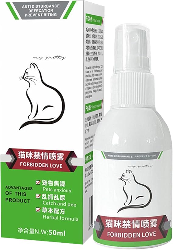 Cat Calming Pheromone Spray Long-Lasting Effective Calming | Natural for Cats Stress Tension Travel Thunderstorms Explosions Separation Vet Visits Car Rides Moving Home Adjustment New