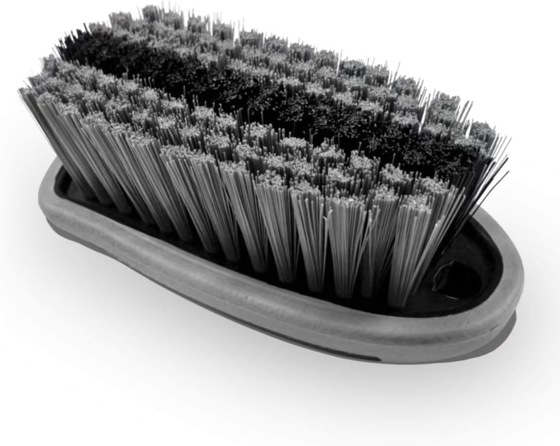 Car Carpet and Upholstery Cleaning Brush, Stiff Bristle Car Detailing Carpet Scrub Brush with Hanging Hole, Vehicle Interior Detailing Brushes for Floor Mats, Couch, Leather Seat (Gray)