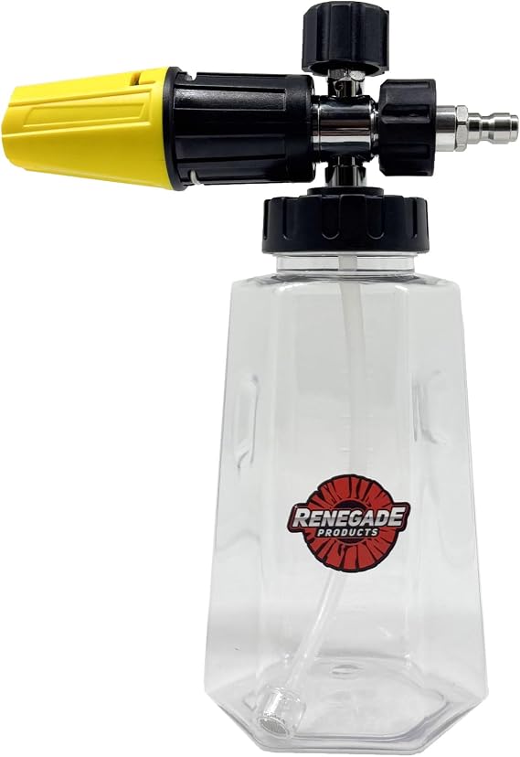 Renegade Products Foam Cannon Used in Automotive Detailing for Pressure Washer with 1/4" Quick Connect