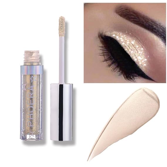 Liquid Eyeshadow 12 Colors Long Lasting Waterproof Shining Shimmer Glitter Eyeline liquid Matte Eyeshadow ,Girls Silver Liquid Eyeshadow for Party Festival Makeup Beauty