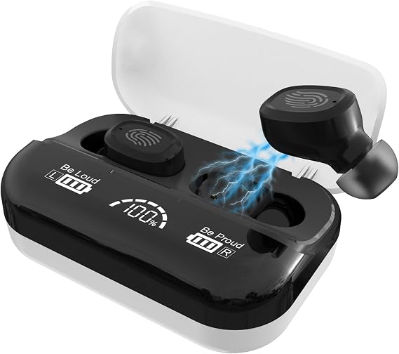 Rechargeable Hearing Aids for Seniors with Charging Case, Small in the Ear Hearing Assist Earbuds Noise Cancelling, Battery Status Display, Two-tone Design