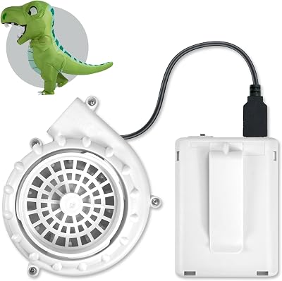 White Mini Inflatable Costume Fan Replacement for Dinosaur Alien Cow Halloween Inflatable Costume Blow Up