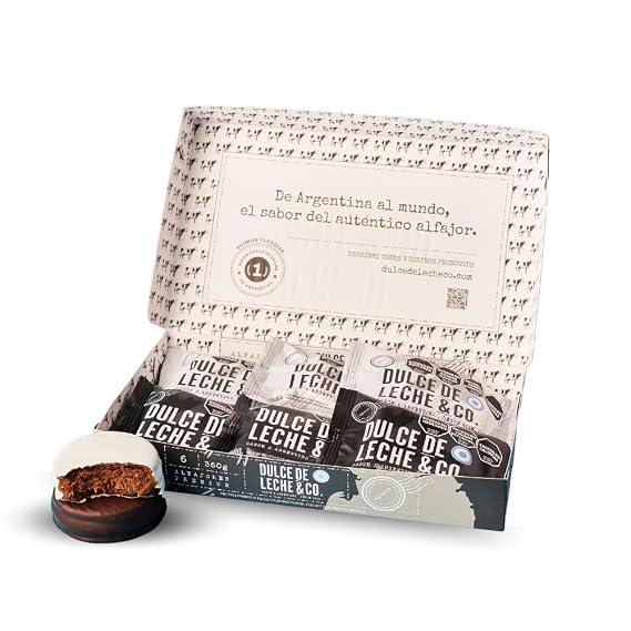 Dulce de Leche & CO. Alfajores Premium DDL&CO Box X 6 units. (Mixed) 3 Black and 3 White Chocolate - Made in Argentina (4)