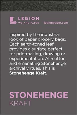 Stonehenge 100% Cotton Medium Weight Mini Pad, Kraft, 2.5 x 3.75 inches, 250gsm, 15 Sheets for Dry Media
