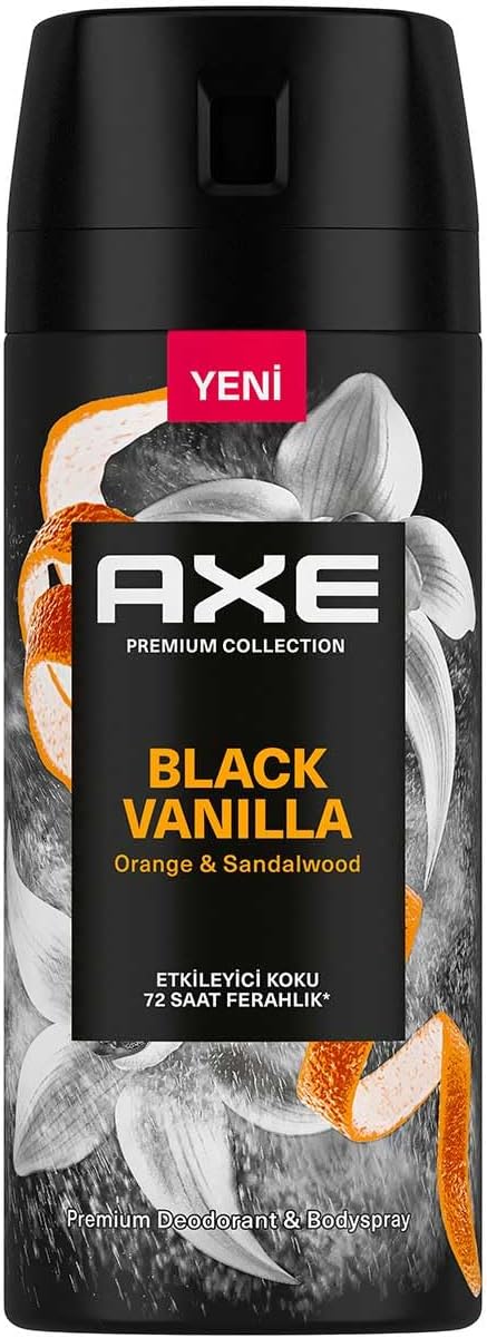 AX Premium Collection Mens Spray Deodorant Black Vanilla 150 ml